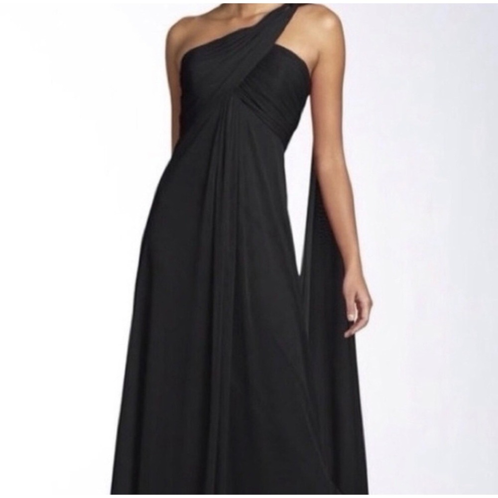 ALEX EVENINGS Black Evening Formal One Shoulder Scarf Size 6 $189